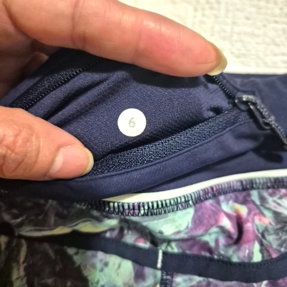 Lululemon Athletica Purple and Green Athletic Shorts with Split Leg Design#6